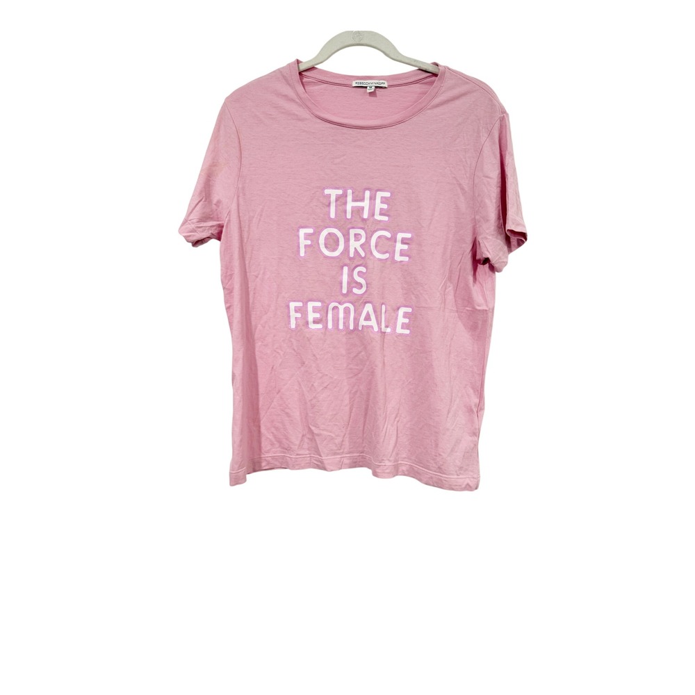 Rebecca Minkoff The Force Is Female Pink Graphic Tee T-Shirt Medium